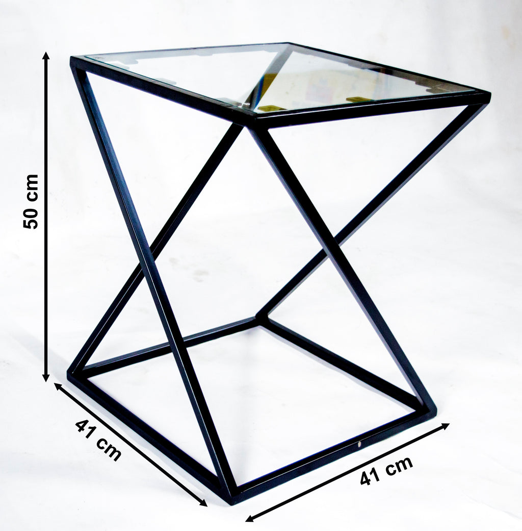 TimberTaste Metal Black Finish End Side Table Corner Table