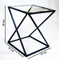 TimberTaste Metal Black Finish End Side Table Corner Table